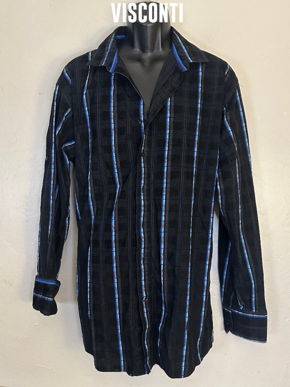 Visconti Uomo Long Sleeve Shirt XLT Gently worn 100% cotton textured thick